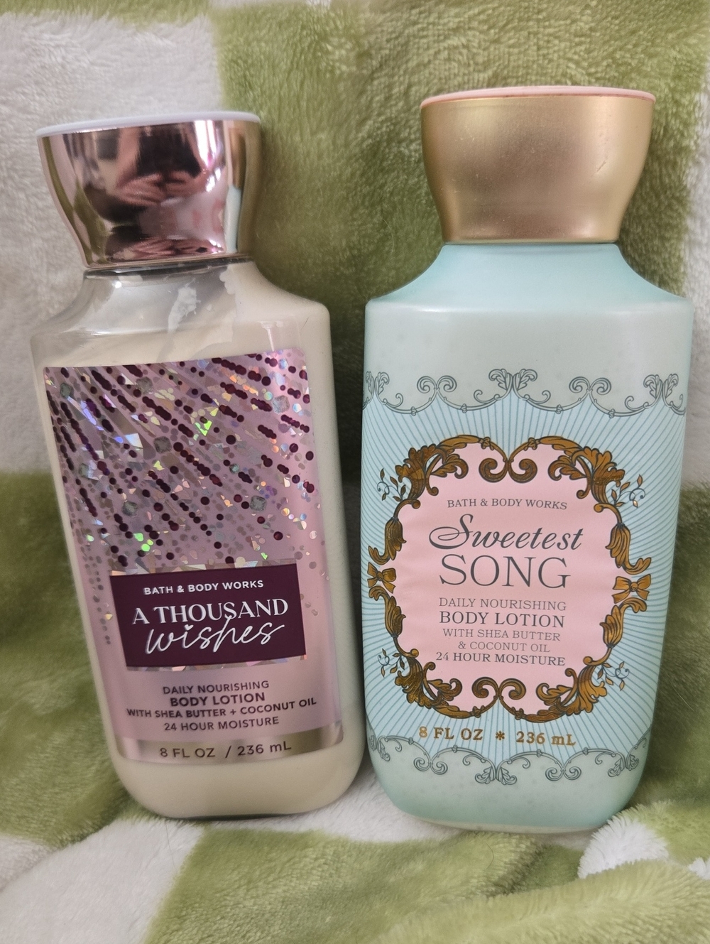 Qty 2 - 24hr Body lotion - A Thousand Wishes & Sweetest Song